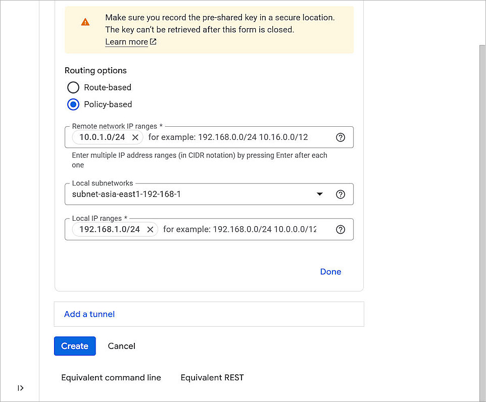 Screenshot of the Google Cloud configure 13